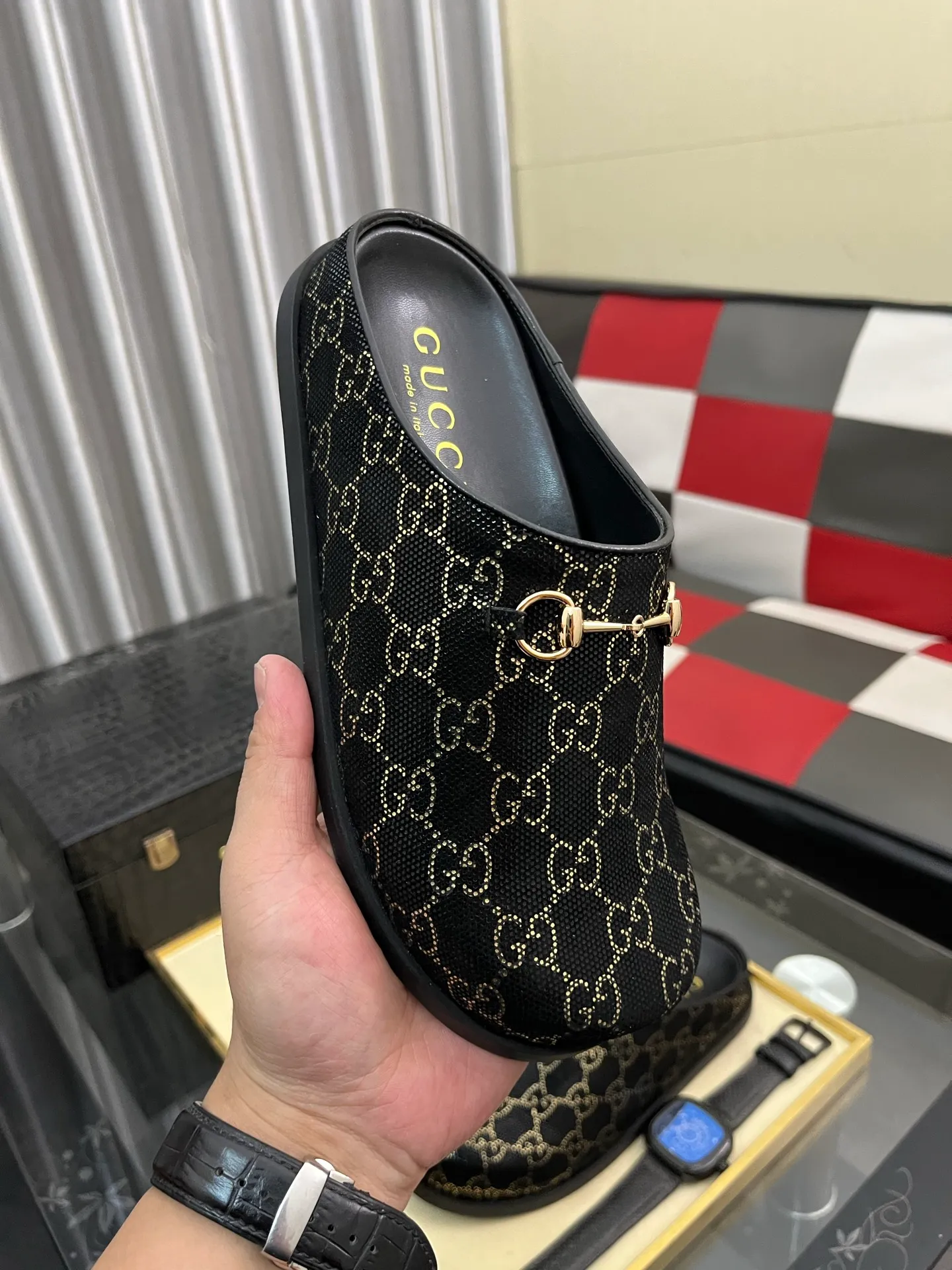 Ex-factory price: 438⌚️⌚️[Gucci] 2025 new season half-slip men's shoes, made of Italian imported first-layer frosted cowhide➕sheepskin lining, original hardware buckle, original combination wear-resistant outsole, real shot 🎬 Very comfortable on the feet, size 38-44
